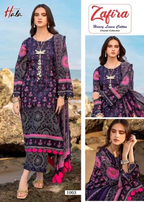 Hala by Zafira chunari collection heavy lawn cotton Karachi suit catalogue at affordable rate Karachi suits catalogs