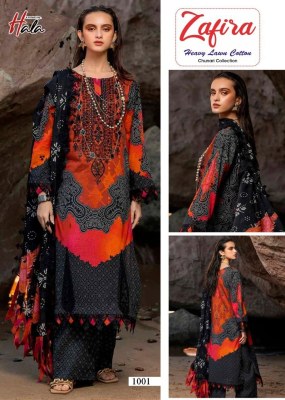 Hala by Zafira chunari collection heavy lawn cotton Karachi suit catalogue at affordable rate Karachi suits catalogs