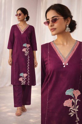 Handwork Daboo Cotton 2 Piece Set with Embroidery kurtis catalogs