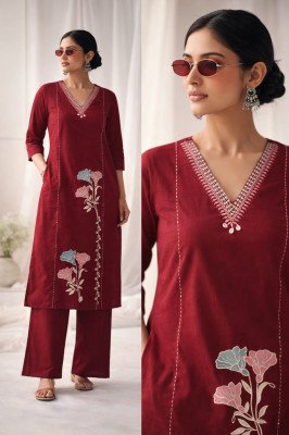 Handwork Daboo Cotton 2 Piece Set with Embroidery kurtis catalogs
