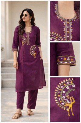 Handwork Daboo Cotton 2 Piece Set with Embroidery kurtis catalogs