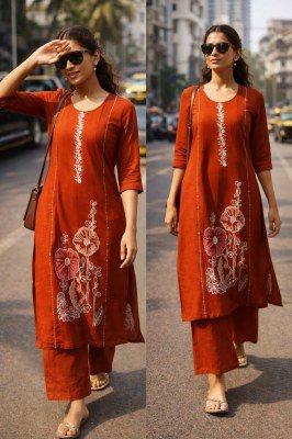 Handwork Daboo Cotton 2 Piece Set with Embroidery kurtis catalogs