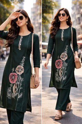 Handwork Daboo Cotton 2 Piece Set with Embroidery kurtis catalogs