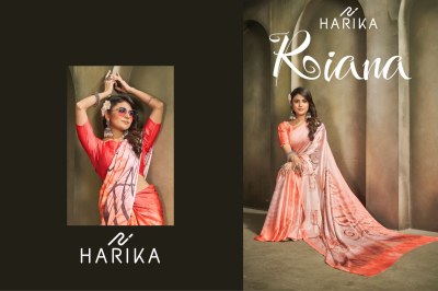 Harika by Raina D N 101 to 109 fancy satin printed saree with blouse catalogue at low rate Amavi