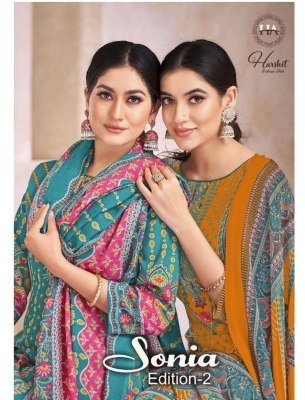 Harshit Fashion Hub Sonia 2 Pure Soft Cotton Unstitched Suit  Fancy Print, Swarovski Work, Designer Dupatta  Wholesael dress material catalogs