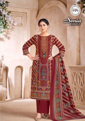 Harshit Fashion Hub Sonia 2 Pure Soft Cotton Unstitched Suit  Fancy Print, Swarovski Work, Designer Dupatta  Wholesael dress material catalogs