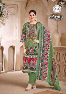 Harshit Fashion Hub Sonia 2 Pure Soft Cotton Unstitched Suit  Fancy Print, Swarovski Work, Designer Dupatta  Wholesael dress material catalogs