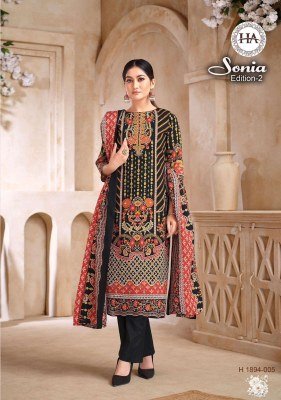 Harshit Fashion Hub Sonia 2 Pure Soft Cotton Unstitched Suit  Fancy Print, Swarovski Work, Designer Dupatta  Wholesael dress material catalogs