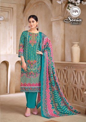 Harshit Fashion Hub Sonia 2 Pure Soft Cotton Unstitched Suit  Fancy Print, Swarovski Work, Designer Dupatta  Wholesael dress material catalogs