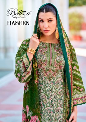 Haseen by Belliza pure cotton Digital printed Handwork dress material in low rate wholesale catalogs