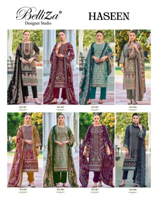 Haseen by Belliza pure cotton Digital printed Handwork dress material in low rate dress material catalogs
