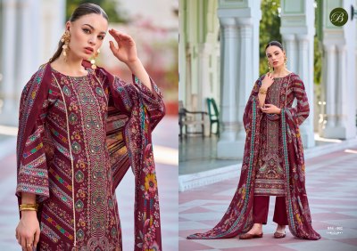 Haseen by Belliza pure cotton Digital printed Handwork dress material in low rate dress material catalogs