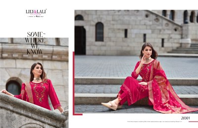 Hasmeena vol 3 by Lily and lali hand embroidered readymade suit catalogue at affordable rate readymade suit catalogs