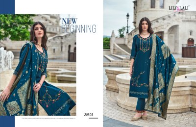 Hasmeena vol 3 by Lily and lali hand embroidered readymade suit catalogue at affordable rate readymade suit catalogs