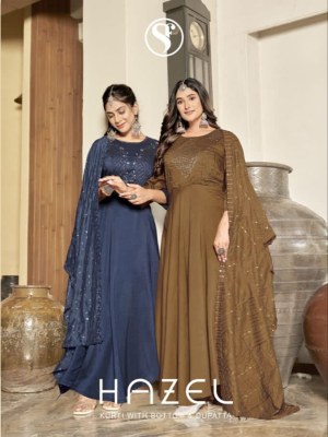 Hazel by Swteety viscorse silk handwork fancy gown catalogue at affordable rate Amavi