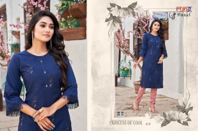Hazel by rung Heavy reyon with embroidered kurti with pant catalogue at wholesale price kurtis catalogs