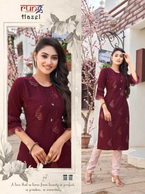 Hazel by rung Heavy reyon with embroidered kurti with pant catalogue at wholesale price kurtis catalogs