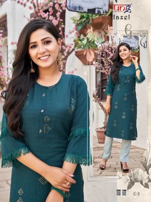 Hazel by rung Heavy reyon with embroidered kurti with pant catalogue at wholesale price kurtis catalogs