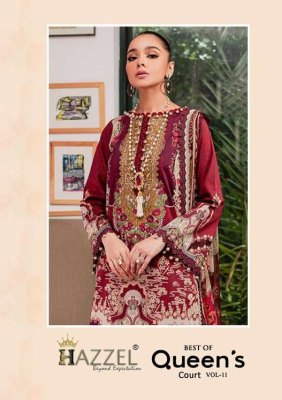 Hazzel Firdous Queens Court Vol 11 Cotton Embroidery Patches Work Pakistani Suits catalogue wholesale rate  Amavi