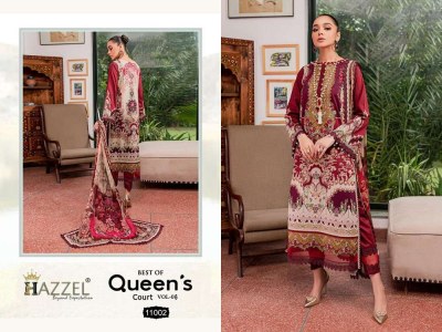 Hazzel Firdous Queens Court Vol 11 Cotton Embroidery Patches Work Pakistani Suits catalogue wholesale rate  pakistani suit catalogs
