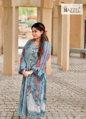 Hazzel Maria B. 2001 And 0308 Pure Cotton Printed & Embroidered Dress Material with Mal Mal Dupatta Wholesale  dress material catalogs