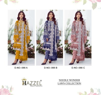 Hazzel present needle wonder lawn collection of pure cotton embroidered unstitched salwar kameez catalogue  salwar kameez catalogs
