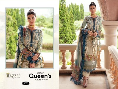 Hazzels by queens cotton printed embroidered unstitched suit catalogue at wholesale price pakistani suit catalogs