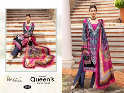 Hazzels by queens cotton printed embroidered unstitched suit catalogue at wholesale price pakistani suit catalogs