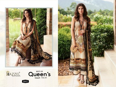 Hazzels by queens cotton printed embroidered unstitched suit catalogue at wholesale price pakistani suit catalogs