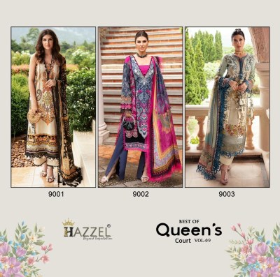 Hazzels by queens cotton printed embroidered unstitched suit catalogue at wholesale price pakistani suit catalogs