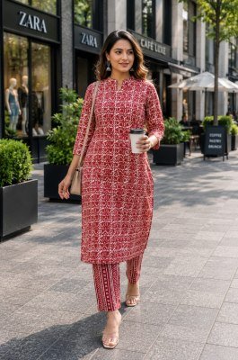 Heavy Cambric Cotton 60/60 Kurti Pant Set Size wise Combo Set