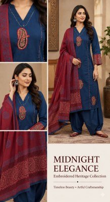 Heavy Dhaboo Cotton Kurti Pant with Dupatta Set 