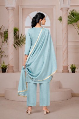 Heavy Mal Chanderi Kurti Pant with Hand Work & Mirror Work kurti pant with dupatta Catalogs
