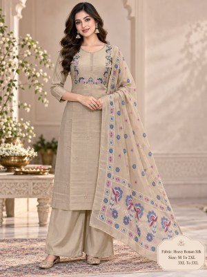 Heavy Roman Silk Straight Palazzo Pair Collection Size wise Combo Set