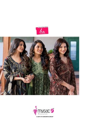 Heena vol 3 by Mystic 9 premium reyon foil print readymade suit catalogue at affordable rate readymade suit catalogs