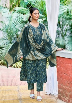 Heena vol 4 by Mystic 9 premium quality reyon foil printed kurti pant and dupatta catalogue at low rate readymade suit catalogs