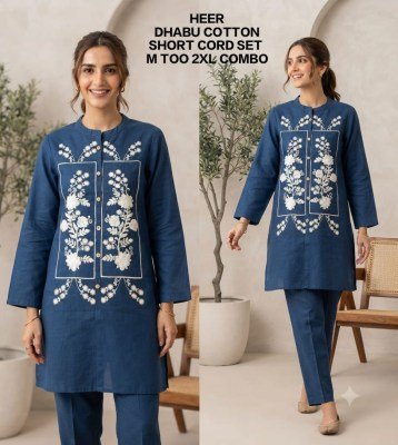 Heer Dhabu Cotton Sherwani Style Short Co-Ord Set Size wise Combo Set