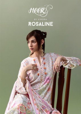 Heer by Kimora Rosaline Vol. 255 Pure Muslin Digital Print Embroidered Suit Set wholesale catalogs