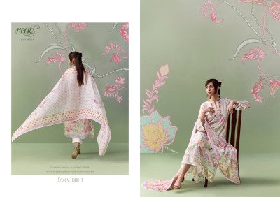 Heer by Kimora Rosaline Vol. 255 Pure Muslin Digital Print Embroidered Suit Set dress material catalogs