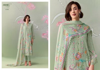 Heer by Kimora Rosaline Vol. 255 Pure Muslin Digital Print Embroidered Suit Set dress material catalogs