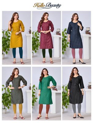 Hello Beauty Bombay Dobby Rayon Kurti kurtis catalogs