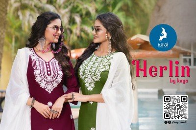 Herlin by Kaya 3 piece concept straight top bottom with dupatta catalogue at affordable rate  readymade suit catalogs