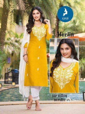 Herlin by Kaya 3 piece concept straight top bottom with dupatta catalogue at affordable rate  readymade suit catalogs