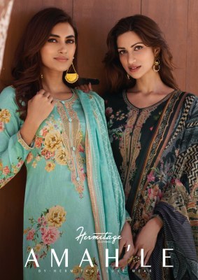 Hermitage Luxe Wear by Amah le viscose embroidred unstitched salwar kameez catalogue at low rate Amavi