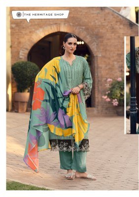 Hermitage Shop Maham Edition 2 Unstitched Pure Jam Satin Top with Digital Print And New Concept Sleeves  Viscose Rayon Bottom  Original Pure Muslin Ha kurtis catalogs