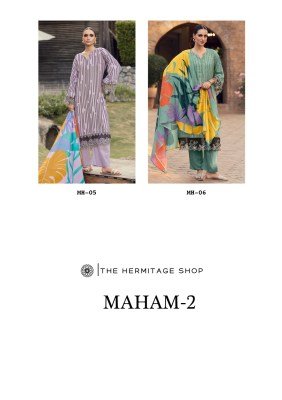 Hermitage Shop Maham Edition 2 Unstitched Pure Jam Satin Top with Digital Print And New Concept Sleeves  Viscose Rayon Bottom  Original Pure Muslin Ha kurtis catalogs