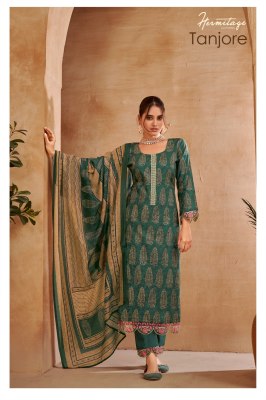 Hermitage clothing by Tanjore Pure Airjet Cotton With Embroidered unstitched dress material at low rate    salwar kameez catalogs