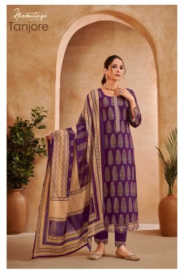Hermitage clothing by Tanjore Pure Airjet Cotton With Embroidered unstitched dress material at low rate    salwar kameez catalogs