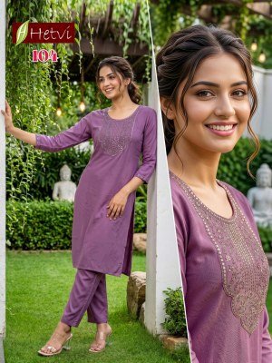 Hetvi Dhruvi Rayon Kurti Pant  kurtis catalogs