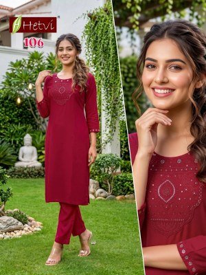 Hetvi Dhruvi Rayon Kurti Pant  kurtis catalogs